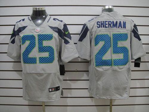 Nike Seahawks #25 Richard Sherman Grey Alternate Men's Stitched NFL Vapor Untouchable Elite Jersey - Click Image to Close